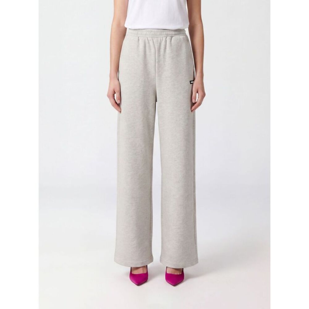 High-Waisted Wide Leg Organic Cotton Jogging Trousers Rotate With Logo